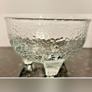 Libbey 's Crisa Pebbled Textured Clear Footed 4" Bowl Pre-owned